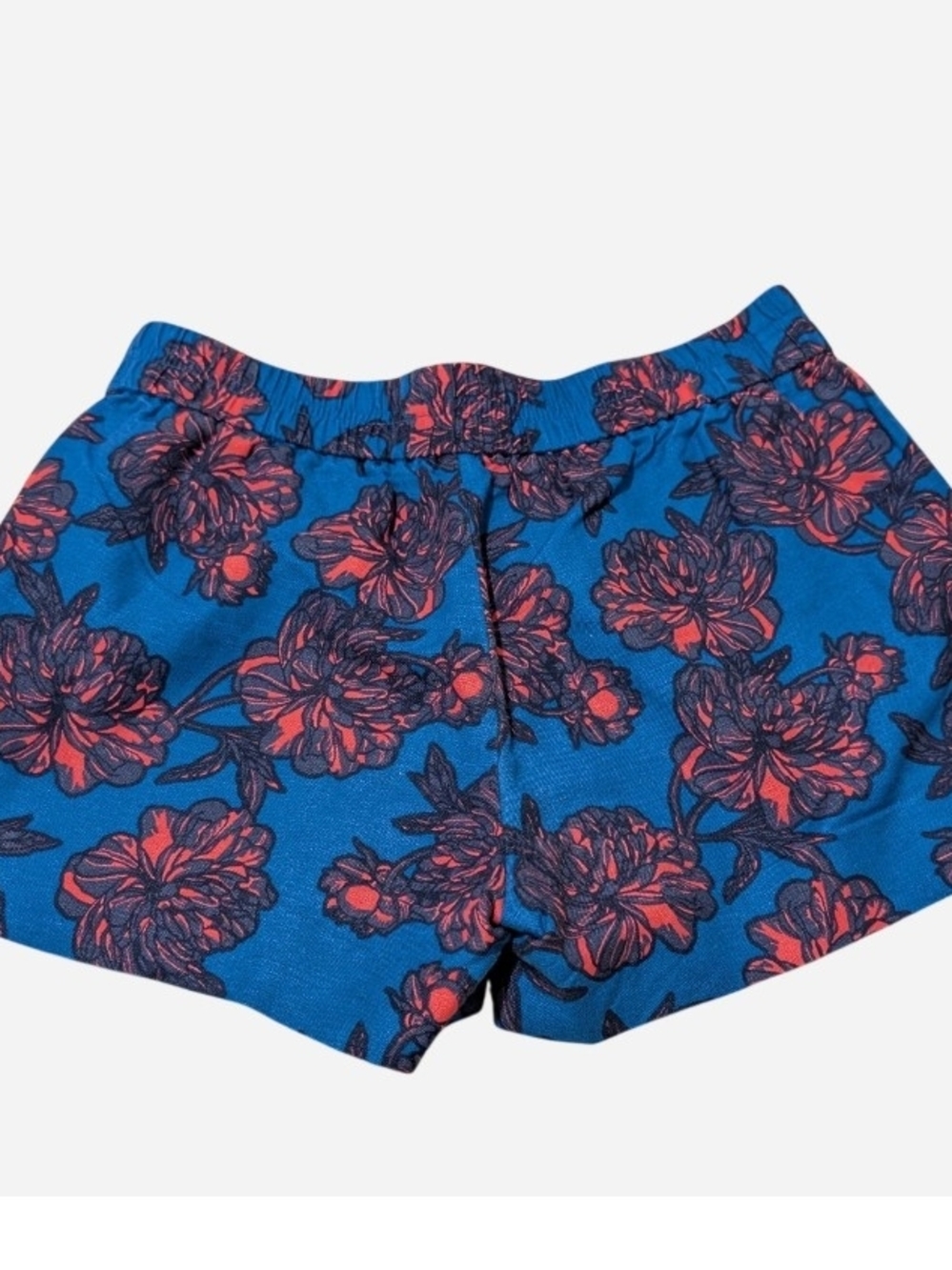 Pre-owned J. Crew Blue Shorts with Red Floral Print